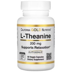 California Gold Nutrition, L-теанин, с AlphaWave, 200 мг, 60 растительных капсул